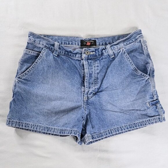 VTG American Eagle Button Fly Dungarees Carpenter Loop Blue Denim Shorts - Picture 2 of 8